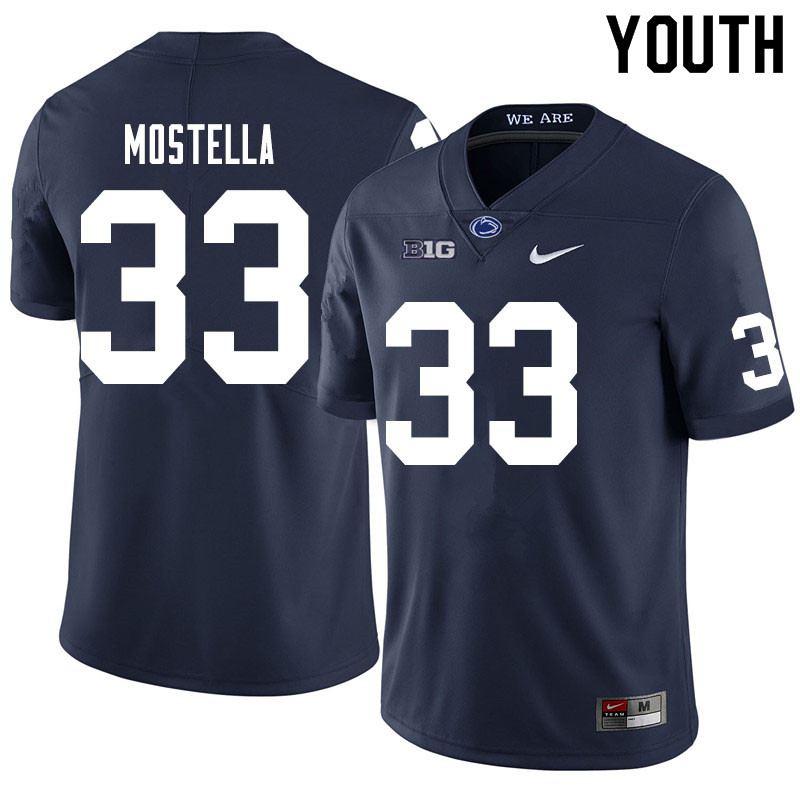 NCAA Nike Youth Penn State Nittany Lions Bryce Mostella #33 College Football Authentic Navy Stitched Jersey JTU8398GV